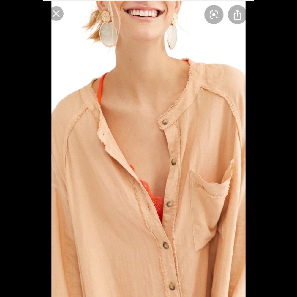 Free People Keep It Simple Buttondown Blouse - Picture 3 of 7